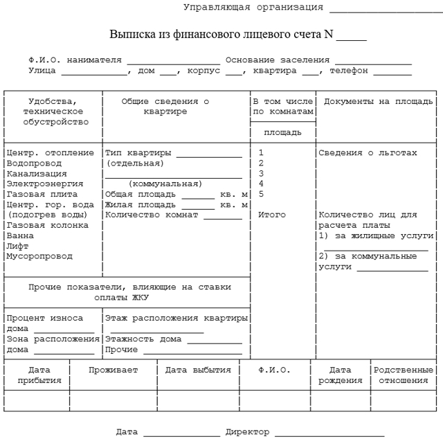 Выписка из финансово-лицевого счета квартиры: пошаговая инструкция получения, необходимые документы, форма и содержание выписки из ФЛС квартиры